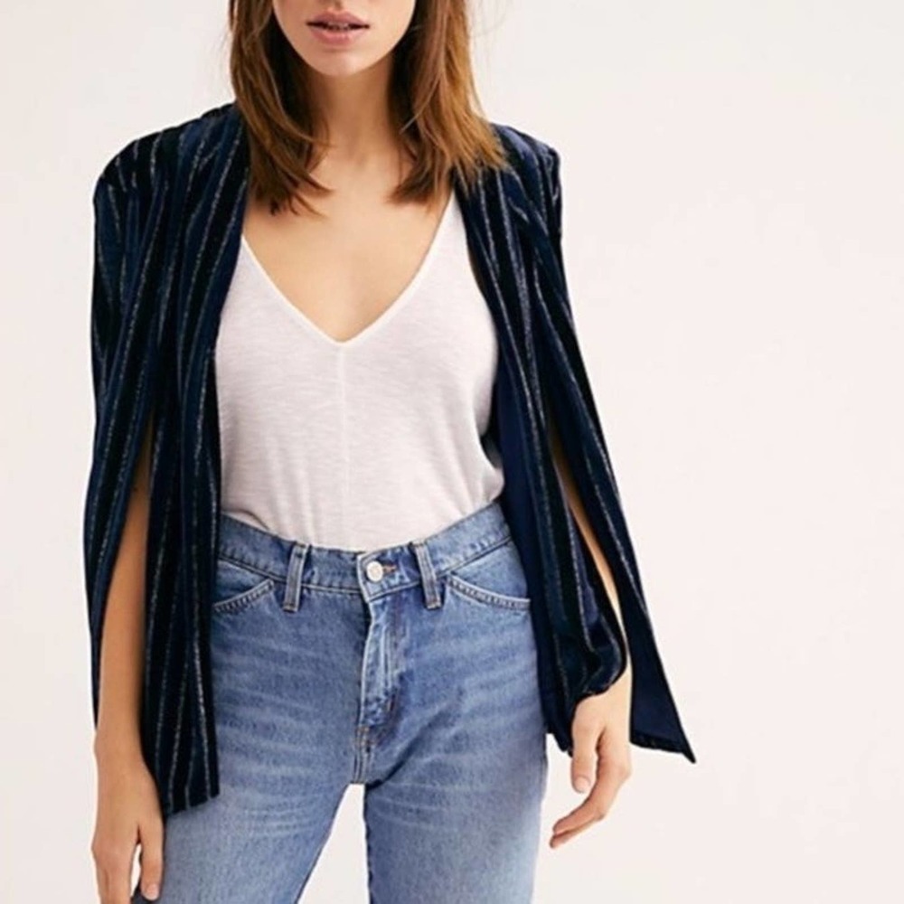 Free People Jagger Velvet Tuxedo Cape